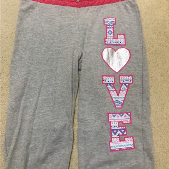 FOREVER 21 EUC VERY CUTE COMFY GRAY/PINK JOGGERS - Picture 2 of 4